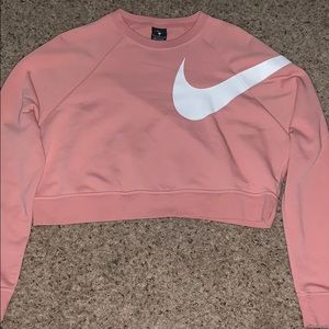Nike pink crop long sleeve